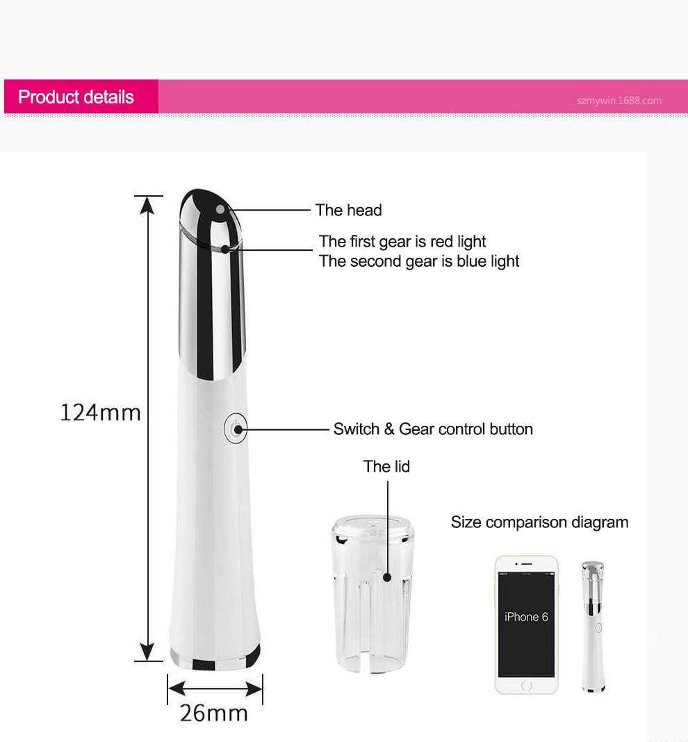 Деталі пристрою для догляду за шкірою Beauty Eye Massager USB Charge Facial Massager